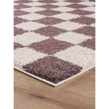 Chester Check CHS01 Lilac Runner-Desire Rugs-Rug Love - The Most Loved Rug Store